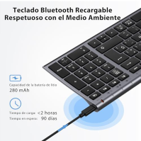 iClever Bluetooth Keyboard BK10, bezdrátová QWERTY klávesnice Španělská dobíjecí klávesnice pro více zařízení Ergonomický design